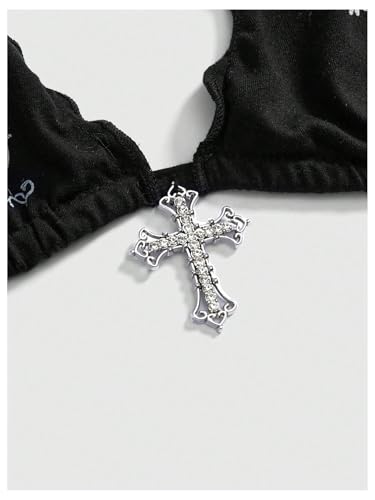 SOLY HUX Women's Gothic Graphic Halter Tops Y2k Tie Backless Sleeveless Cami Crop Tops4