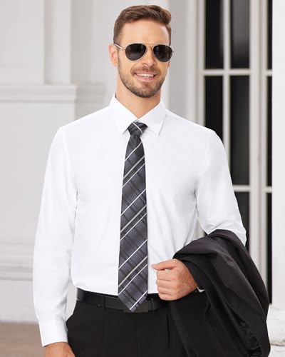 Alimens & Gentle Mens Dress Shirts Long Sleeve Wrinkle-Free Formal Shirts Wedding Dating Business Casual Button Down Shirt3