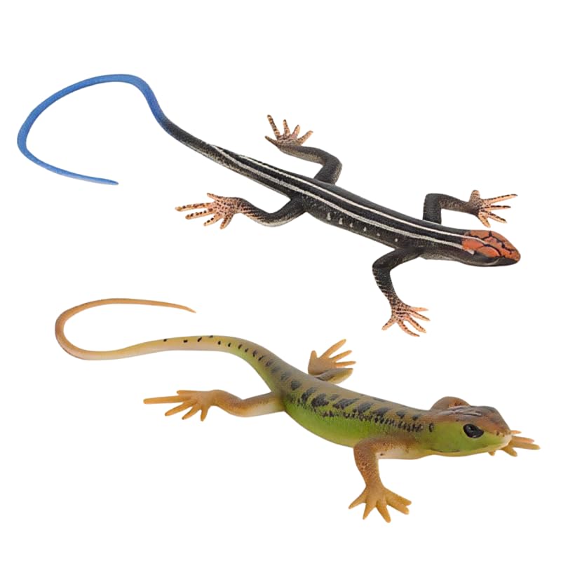 Cosiesnest 2 Pcs Realistic Simulation Lizard Model Plastic Artificial Lizard Figurine for Animal Collection Home Decoration Educational Role Playing Classroom Activities and Party Gifts