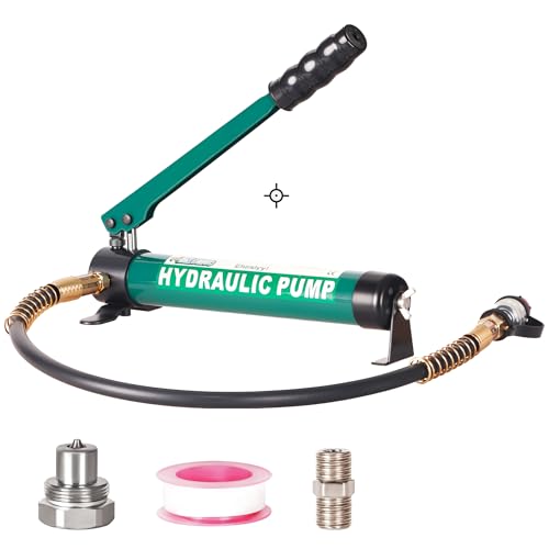 Image of UTZIKOHydraulic Hand Pump 400cc 10000Psi Portable Hydraulic Cylinder Single Acting for Separate Type Hydraulic Tools Oil Capacity 700cc Ideal for Hydraulic Lifting Application