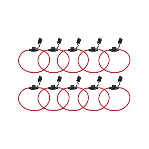 KOLACEN Automotive Car Truck in-line 18 Awg Gauge Fuse Holder for Mini Blade Type Fuse (Pack of 10) Cover