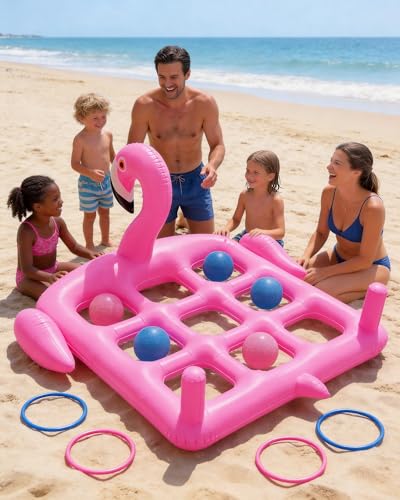 ๐๐๐๐ ๐๐๐ Utook Pool Party Toys Games Set -Giant Tic Tac Toe Yard Games- 2-in-1 Inflatable Games -Thickened Leak-Proof PVC, Outdoor Toys for Toddlers Kids Age 4+, Use in Pool Lawn Beach - image 8