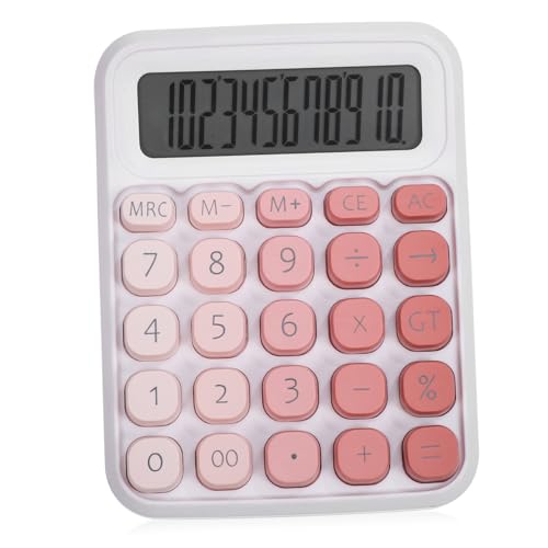 Calcolatrice Tavolo con Pulsanti Grandi Display e Antiscivolo Portatile per Ufficio Scuola e Contabilità Colore rosa