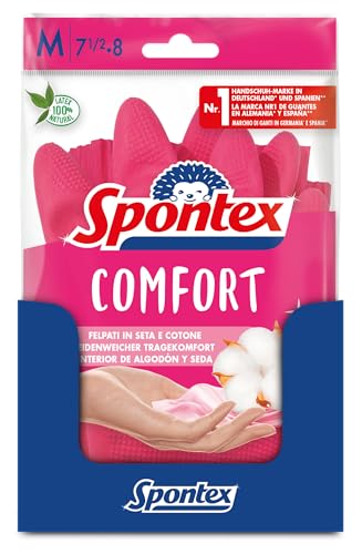 Spontex Comfort Haushaltshandschuh für optimalen Schutz und Komfort Größe M 12 Paar