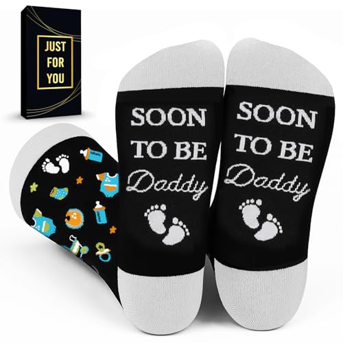 ZAGKOO First Fathers Day New Dad Gifts - Soon to Be Dad Sock, 1st Father's Day Presents for Expecting Dads, Fathers to Be, Future Daddy From Unborn Baby, Bump, Wife - Funny Pregnancy Announcement Idea