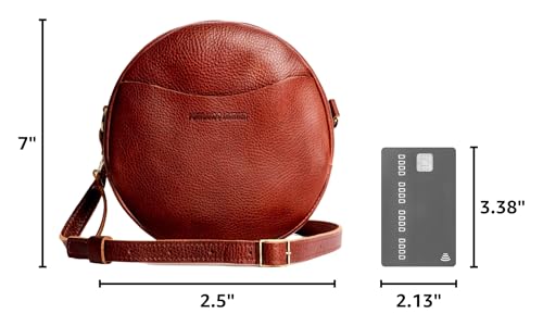 Image of Portland Leather Goods Circle Crossbody Bag for Women - Handmade from the Finest Full-Grain Hides