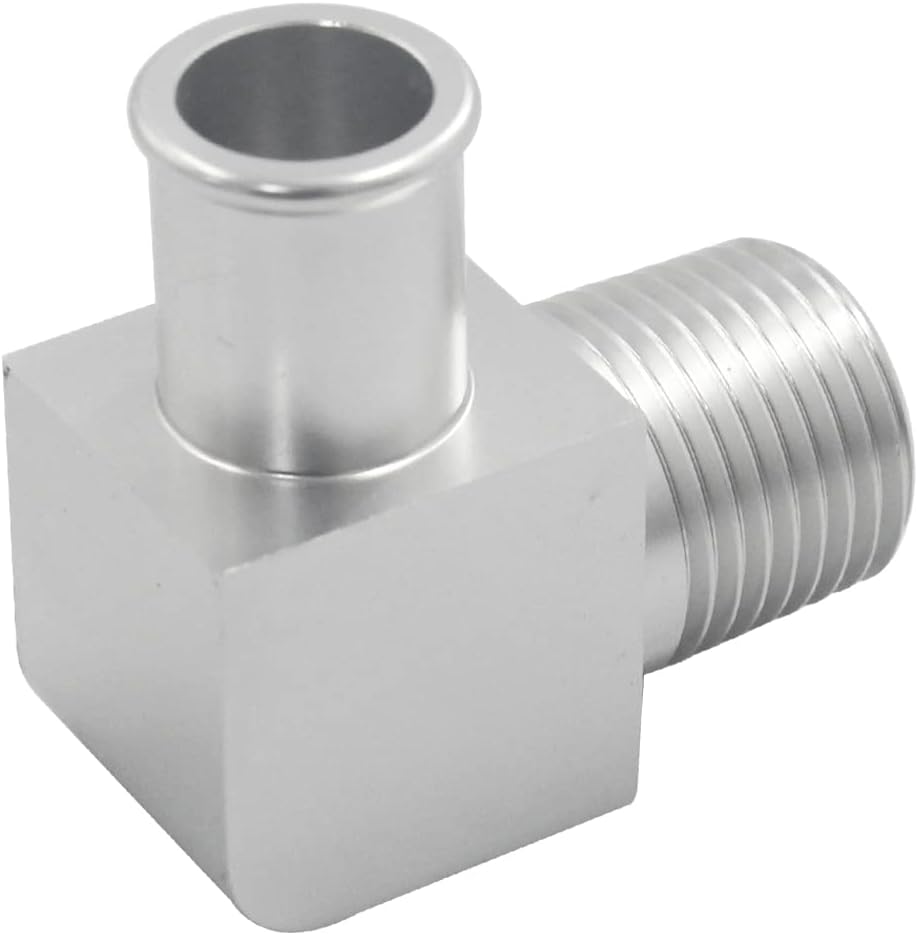 Heater Hose Fitting, Aluminum Alloy Heater Hose Adapeter 90 Degree Connector 1/2 INCH NPT To 5/8 INCH Hose Barb,For All 1/2-Inch NPT Pumps Or Intake Manifolds