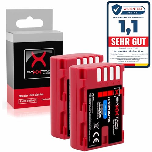 Baxxtar Pro DMW BLF19 E Batterie (2X 2400 mAh) Compatible avec Panasonic Lumix DC G9 GH5 GH5s DMC GH3 GH4 GH4R - Sigma BP-61 etc.