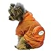 Pet Life Ultimate Waterproof Thunder-Paw Adjustable Zippered Folding Travel Dog Raincoat, Orange, Small