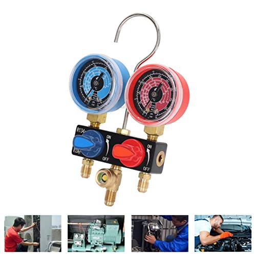Juego Mini de Manómetro AC con Extremos Codificados por Color, Boquilla de Fusión Espejo, Material de Aleación para Refrigerantes R22, R134a y R1234yf, Herramientas para Mantenimiento Automotriz miniatura 4