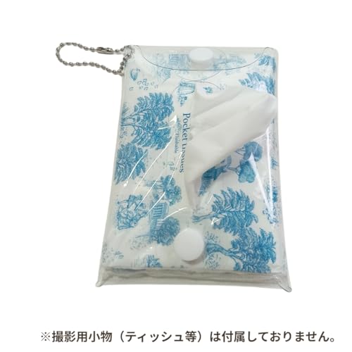 ポケットティッシュケース ティッシュカバー ボールチェーン付き 携帯 吊り下げ コンパクト 軽量 透明 クリア 携帯用 リールストラップ付き 通勤 通学 通園 旅行 鞄に装着 [5]