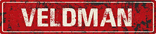 VELDMAN Red Grunge Style Rustic Vintage Look 8" Wide Decal Bumper Sticker for use on Any Smooth Surface