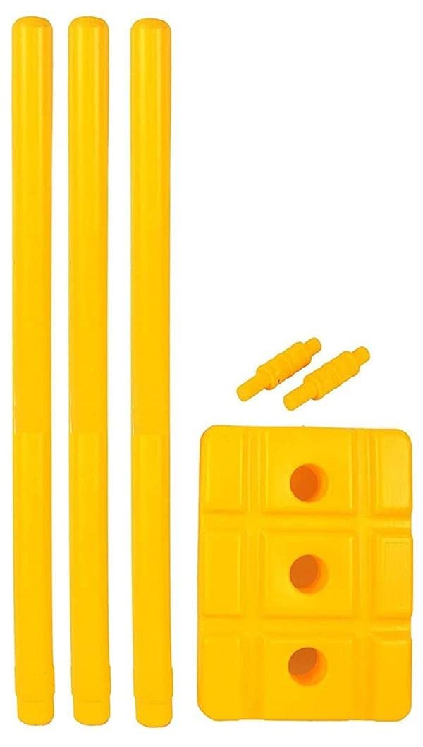 Shredz Set of 3 Heavy Durable Plastic Wicket Stumps with Bails Yellow - Perfect for Cricket Practice and Casual Games (Plastic Wicket Set) Easy to Set Up and Take Down (B0C1BJM9B6) Amazon Price History, Amazon Price Tracker