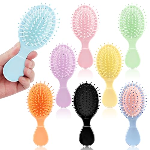 HOFASON Stocking Stuffers for Women Teens Girls, 8 PCS Mini Wet Hair Brush Travel for Bachelorette Party Favors, Bridesmaid Gift, Small Hair Brush for Pockets, Girls gift Spa Party Supplies Mini Brush