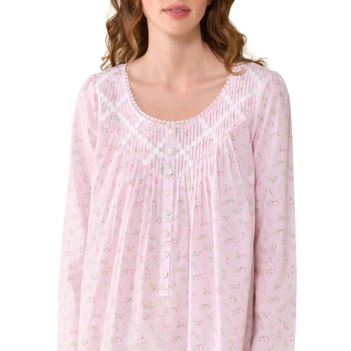 Image of Eileen West 100% Cotton Long Sleeve 50 inch Nightgowns for Women