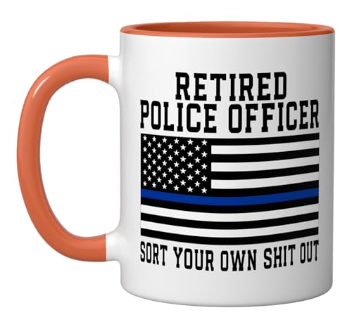 Taza cerámica policial retiro línea azul 11 oz miniatura 1
