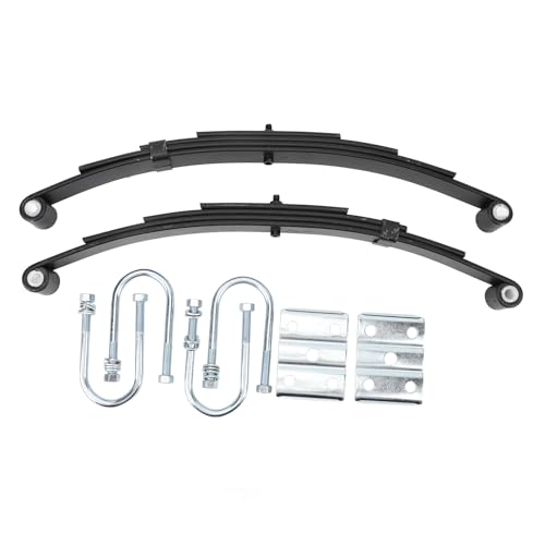 Leapiture 3500lbs Single Trailer Axle Suspension Kit Metal 4 Leaf Spring U Bolt Hanger Kit Leaf Spring Hanger Kit