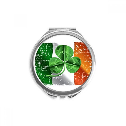 Miroir de maquillage Irlande trèfle vert rond portable de poche DIYthinker