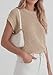 PRETTYGARDEN Women's 2026 Spring Fashion Sweater Vest Business Casual Crochet Tops Cap Sleeve Knit Shirt Beach Summer Outfits (Khaki,Medium)