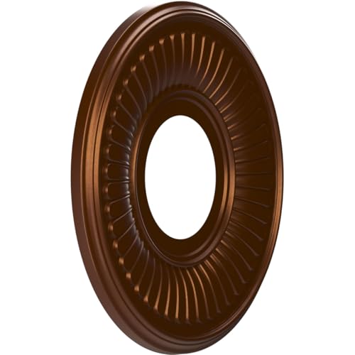 Image of Ekena Millwork CMP10BECDC Berkshire Thermoformed PVC Ceiling Medallion (Fits Canopies up to 4 1 /2 inch), 10 inchOD x 3 1 /2 inchID x 3 /4 inchP, Metallic Dark Copper