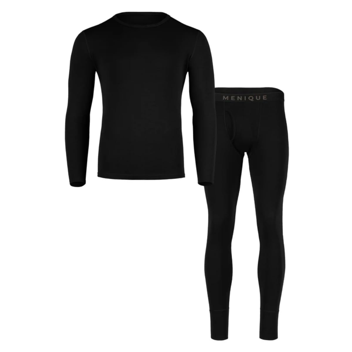 menique Set di biancheria intima termica da uomo, 100% lana merino – 250 g/m² a maniche lunghe e leggings termici, 160 g/m², traspirante, per sci, calcio, escursionismo