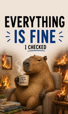 Everything Is Fine Funny Capybara A5 Notebook