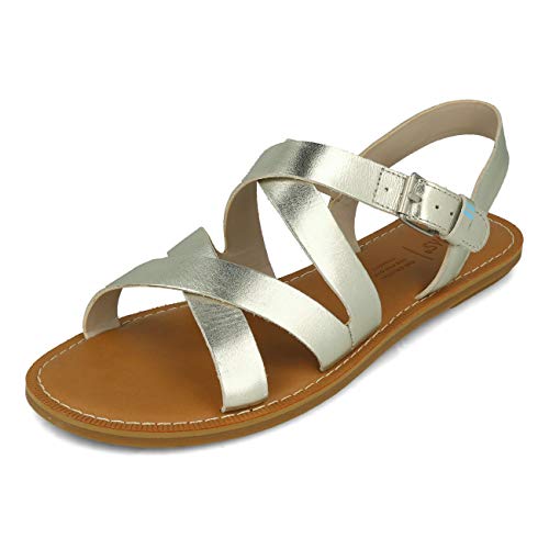 Preisvergleich Produktbild TOMS Womens Sicily Damen Sandal Silver Leather EUR 37