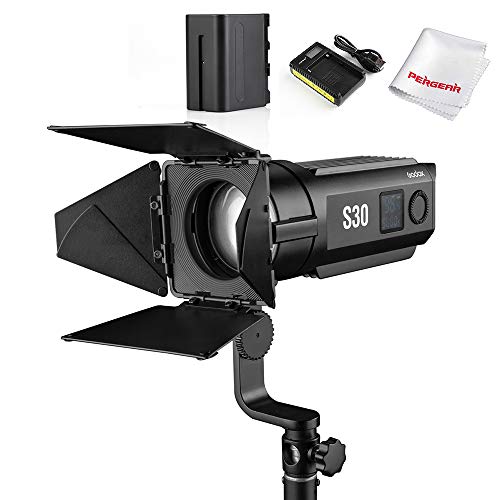 【Godox正規代理店&PSEマーク】Godox S30 ビデオ撮影ライト 高輝度 フレネルLED照明 5600K 高演色 CRI96+ TLCI9+ 角度･輝度調節可能 3つ充電方法 6600mahリチウム電池付き SA-01投影アタッチメントとSA-01 85mmレンズ同梱 ビデオ制作/スタジオ撮影/インタビューなど [並行輸入品]