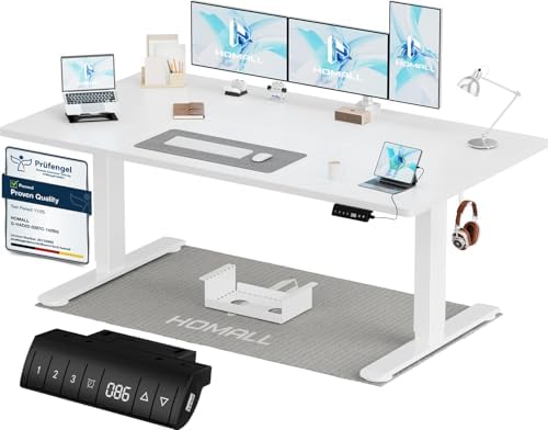 Homall 160x80 CM Escritorio Elevable Regulable en Altura，Escritor...