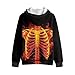 Xpyeesfuen Skull Boy Lined Jacket Zip Up Hoodie Coat Cotton Winter Lightweight Outerwear Flame Print Fashion Youth Fall Outfits Winter Coats for Boys