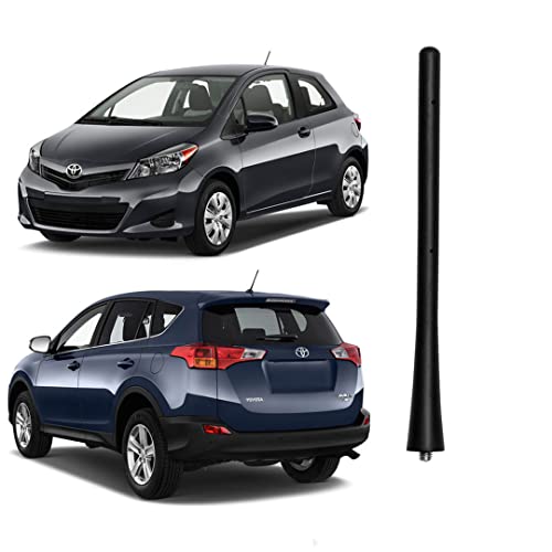 7 inch Radio Antenna Mast Compatible with Toyota Lexus Scion Select Models, Direct Replacement, Short Roof Antenna, Black Flexible Rubber