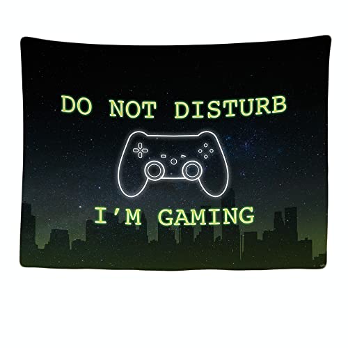 Ulticool, Bedroom Decorative Wall Tapestry -Do not disturb I am gaming, 200 x 150 cm Large, Fabric Wallpaper