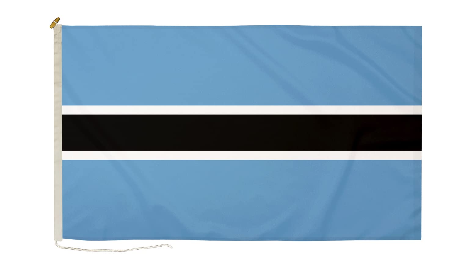 DuraFlag Botswana Small Courtesy 20x12" Rope and Toggled Premium Quality 50x30cm Flag