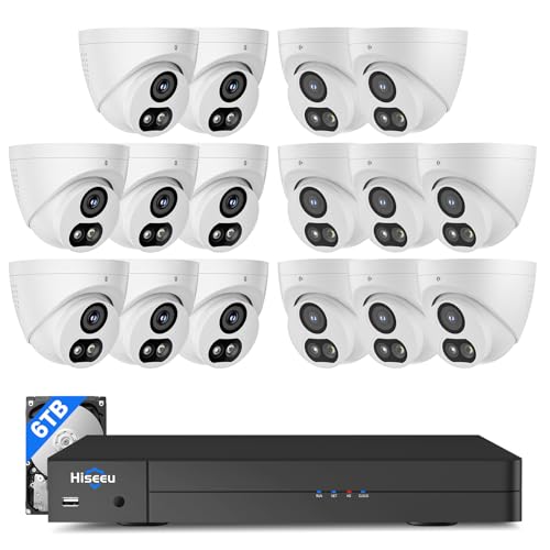 Hiseeu 12MP NVR Security Camera System (16 pcs)