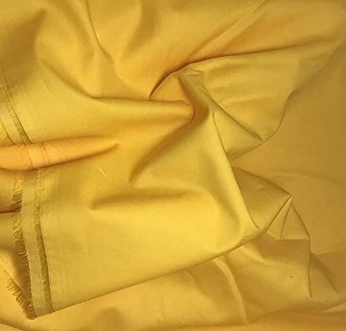 Image of M Fabrics Cotton Fabric Lining Cloth Material (Pure Cotton Unstitched Fabric, Women's Textiles Lining Material) - (40 Inches Width) (Color May Vary) Pack of (5 Meters, Yellow), Solid