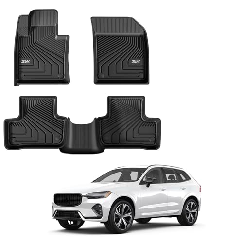 3W Tappetini per VOLVO XC60 2018-2025 2026, Tappetino Antiscivolo per Impermeabili a Copertura Completa Set Adatto a VOLVO XC60, Tappeti Auto in TPE