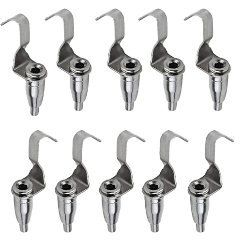 Image of 10 Pack Picture Hanging Hardware Metal Professional Art Gallery Adjustable Display Hanger Hooks Picture Rail Hooks ，Professional Wire Rope Hanging Hooks