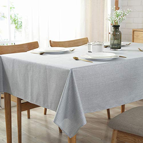 Bringsine - Mantel de Lino y algodón Macizo, Resistente a Las Manchas, a Prueba de derrames, Impermeable, para decoración de Mesa de Cocina, Comedor, Mesa (Rectangular) Cover