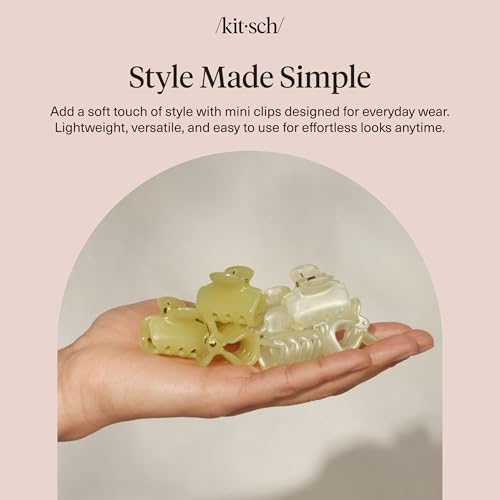 Kitsch Small Hair Clips - Pearlized Cream & Butter Yellow, 8pc - image 8