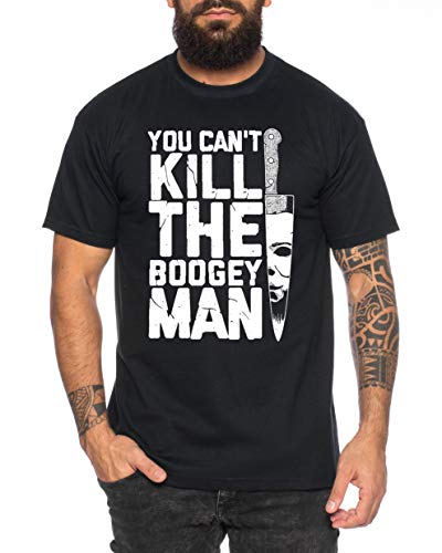 Tee Kiki Boogey Man - Camiseta de Hombre Halloween Michael Horror Myers Pennywise Man 13 Jason Voorhees Nightmare, Farbe2:Negro, Größe2:Small