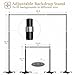 EMART Pipe and Drape Backdrop Stand Kit, Heavy Duty Adjustable Photo Background 10ftx10ft with Wheels, Metal Frame with Flat Base for Photography Wedding Birthday Party Decorations-Black
