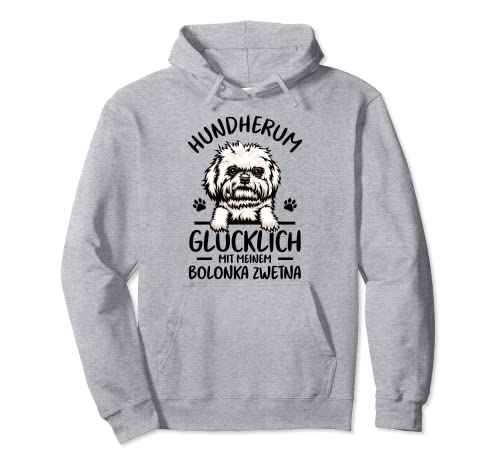 Hund Glücklich mit meinem Bolonka Zwetna Pullover Hoodie