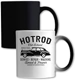 Atspauda Hotrod Old School Speed And Power - Tazza cambia colore, colore: Bianco