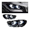 2PCS Auto Teile Kompatibel for BMW X1 F48 Scheinwerfer 2016-2023 DRL Blinker Fernlicht Angel Eye projektor Objektiv(For Original LED)