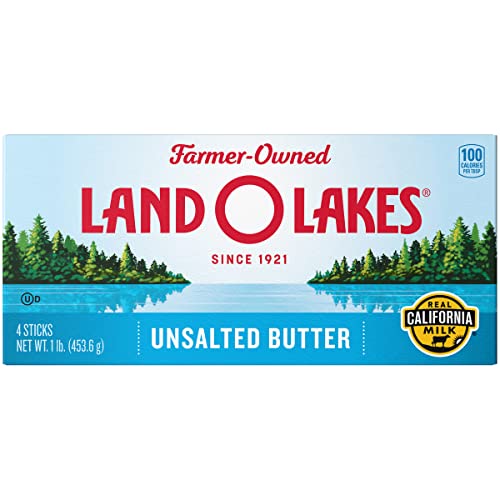 Land O Lakes Unsalted Butter, Made with Sweet Cream, 4 sticks, 1 lb pack