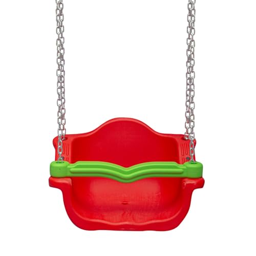 Asiento de columpio para bebé con cadena ajustable para jardín al aire libre, asiento colgante para niños, asiento colgante de respaldo alto, asiento de columpio para bebé, tamaño King, rojo