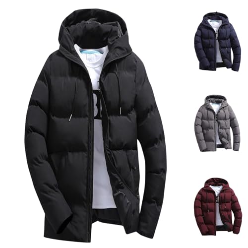 JUKuitpyey Men'S Down Jackets & Coats With Hood Warm Thicken Ski Coat Winter Coats Warm Windbreaker Insulated Thicken Jackets