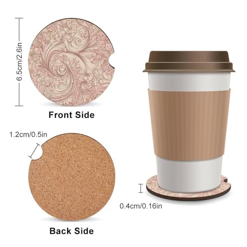 Portavasos para coche, estilo Swirl, madera, pack 2 miniatura 2