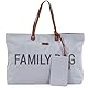 Childhome, Family Bag, Wickeltasche, Reise-/Wochenendtasche, großes Fassungsvermögen, abnehmbare Tasche inklusive, Jersey