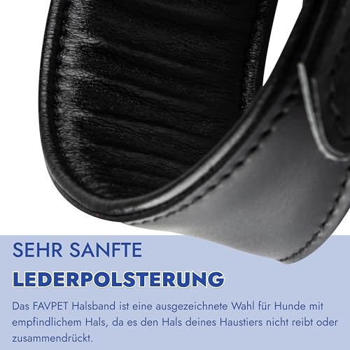 FAVPET Handbemalter Echtleder Windhund Halsband Breit mit QR Code Anhänger, Weiches Lederhalsband Hund Whippet Italienisches Windspiel Saluki Lurcher Spanischer Galgo Podenco (Blaue Mohnblumen, M)